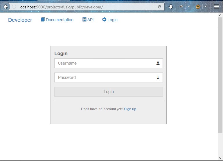 login developer